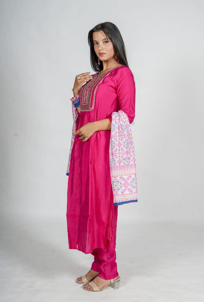 Barbie Pink colour Nyra Kurta Set