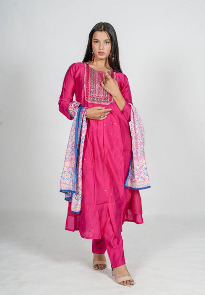 Barbie Pink colour Nyra Kurta Set